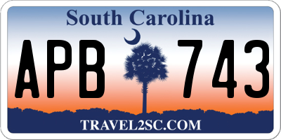 SC license plate APB743