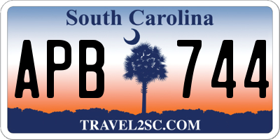 SC license plate APB744