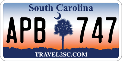 SC license plate APB747