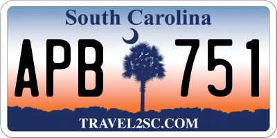 SC license plate APB751