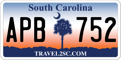 SC license plate APB752