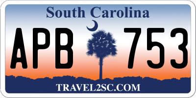SC license plate APB753