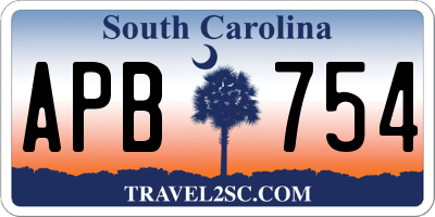 SC license plate APB754