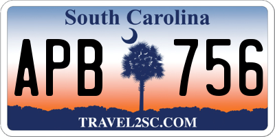 SC license plate APB756