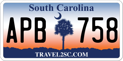 SC license plate APB758