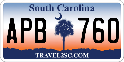 SC license plate APB760