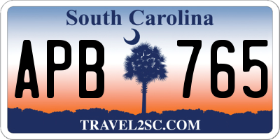 SC license plate APB765