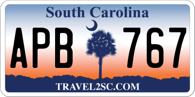 SC license plate APB767