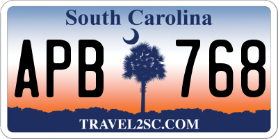 SC license plate APB768