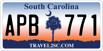 SC license plate APB771