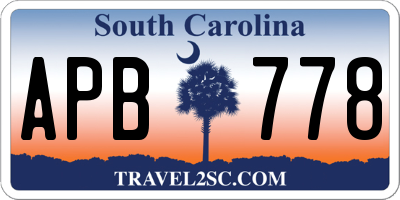 SC license plate APB778