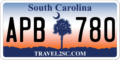 SC license plate APB780