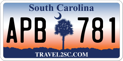 SC license plate APB781