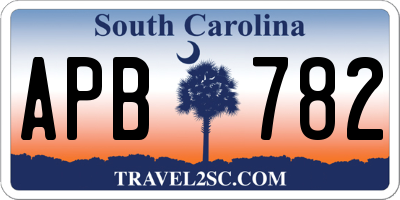 SC license plate APB782