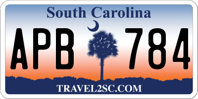 SC license plate APB784