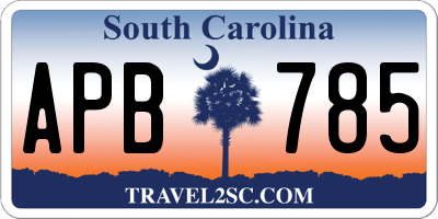 SC license plate APB785