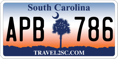 SC license plate APB786