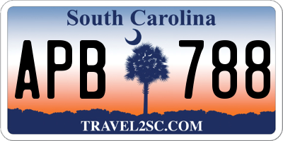 SC license plate APB788