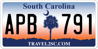 SC license plate APB791