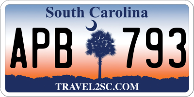 SC license plate APB793