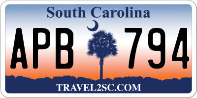 SC license plate APB794