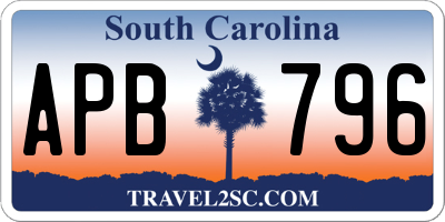 SC license plate APB796