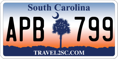 SC license plate APB799