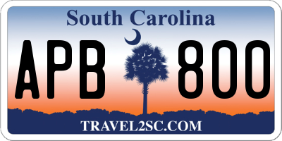 SC license plate APB800