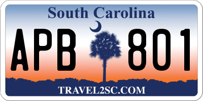 SC license plate APB801