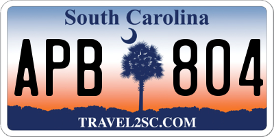 SC license plate APB804