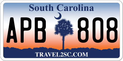 SC license plate APB808