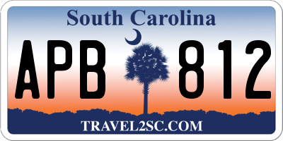 SC license plate APB812