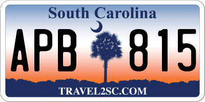 SC license plate APB815