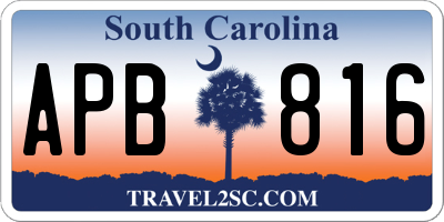 SC license plate APB816