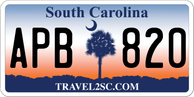 SC license plate APB820