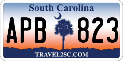 SC license plate APB823