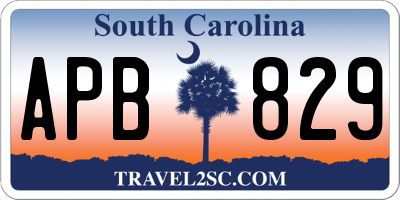 SC license plate APB829