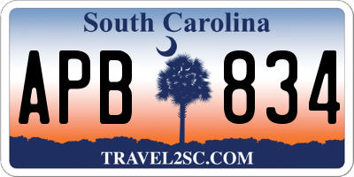 SC license plate APB834