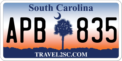 SC license plate APB835