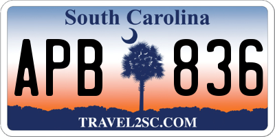 SC license plate APB836