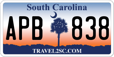 SC license plate APB838