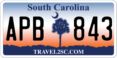 SC license plate APB843