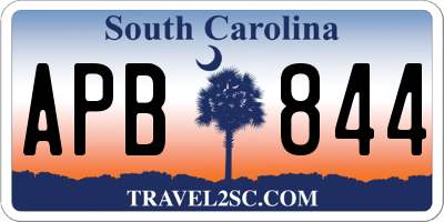 SC license plate APB844