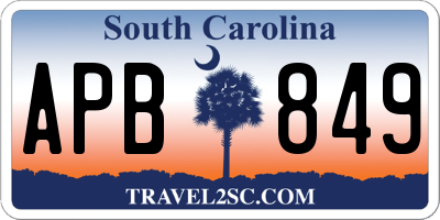 SC license plate APB849