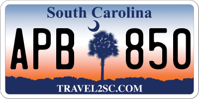 SC license plate APB850