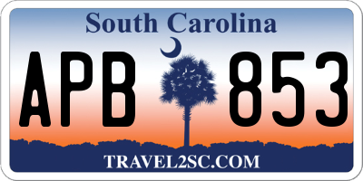 SC license plate APB853