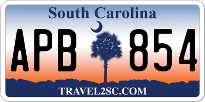 SC license plate APB854