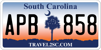 SC license plate APB858