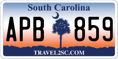 SC license plate APB859