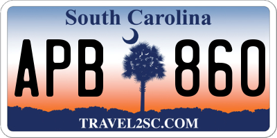 SC license plate APB860